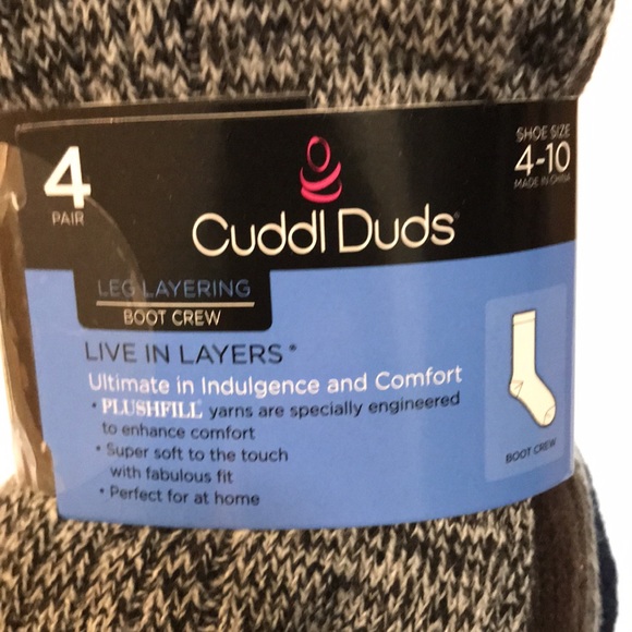 *Cuddl Duds 4 Pair Boot Socks - Picture 3 of 10